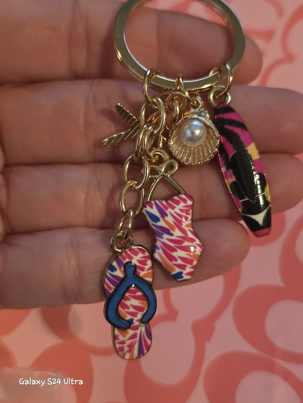 Beach Theme Bag Charm/ Keychain NEW